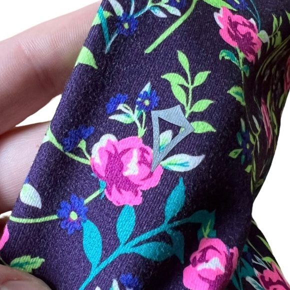 Ivivva Lululemon Plum Floral Print Rhythmic Tight Full Length Leggings 12 - Picture 9 of 9